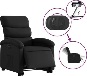 vidaXL Rozkładany fotel pionizujący, elektryczny, czarny, ekoskóra 5