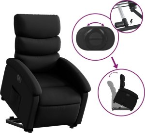 vidaXL Rozkładany fotel pionizujący, elektryczny, czarny, ekoskóra 10