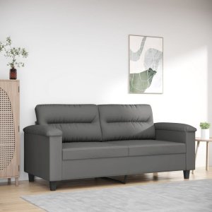 vidaXL Sofa 2-osobowa, ciemnoszary, 140 cm, tapicerowana mikrofibrą Lumarko! 1