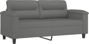 vidaXL Sofa 2-osobowa, ciemnoszary, 140 cm, tapicerowana mikrofibrą 2