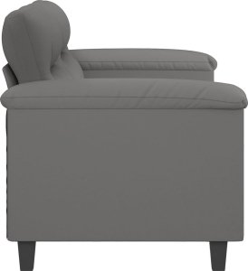 vidaXL Sofa 2-osobowa, ciemnoszary, 140 cm, tapicerowana mikrofibrą 4