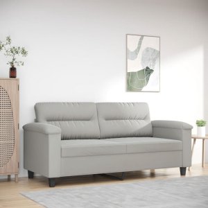 vidaXL Sofa 2-osobowa, jasnoszary, 140 cm, tapicerowana mikrofibrą Lumarko! 1