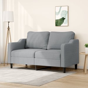 vidaXL Sofa 2-osobowa, jasnoszara, 140 cm, tapicerowana tkaniną Lumarko! 1