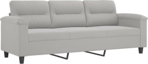 vidaXL 3-osobowa sofa, jasnoszary, 180 cm, tapicerowana mikrofibrą 2