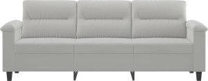 vidaXL 3-osobowa sofa, jasnoszary, 180 cm, tapicerowana mikrofibrą 3