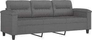 vidaXL 3-osobowa sofa, ciemnoszary, 180 cm, tapicerowana mikrofibrą 2