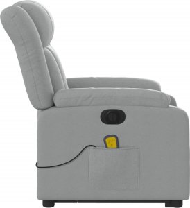 vidaXL Podnoszony fotel masujący, elektryczny, rozkładany, jasnoszary 9