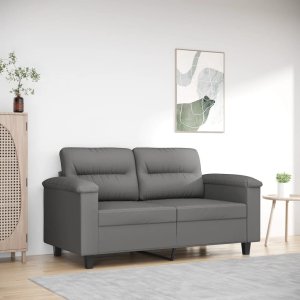 vidaXL Sofa 2-osobowa, ciemnoszara, 120 cm, tapicerowana mikrofibrą Lumarko! 1