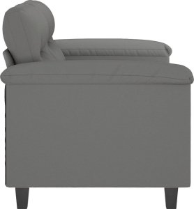 vidaXL Sofa 2-osobowa, ciemnoszara, 120 cm, tapicerowana mikrofibrą 4