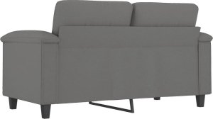 vidaXL Sofa 2-osobowa, ciemnoszara, 120 cm, tapicerowana mikrofibrą 5