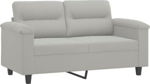 vidaXL Sofa 2-osobowa, jasnoszara, 120 cm, tapicerowana mikrofibrą 2