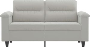 vidaXL Sofa 2-osobowa, jasnoszara, 120 cm, tapicerowana mikrofibrą 3