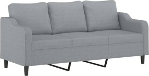 vidaXL Sofa 3-osobowa, jasnoszara, 180 cm, tapicerowana tkaniną 2