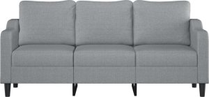 vidaXL Sofa 3-osobowa, jasnoszara, 180 cm, tapicerowana tkaniną 3