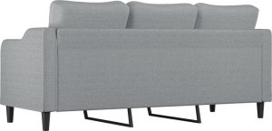vidaXL Sofa 3-osobowa, jasnoszara, 180 cm, tapicerowana tkaniną 5