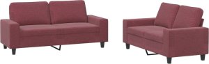 vidaXL vidaXL 2-cz. komplet wypoczynkowy, winna czerwień, obity tkaniną 2