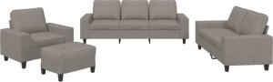 vidaXL vidaXL 4-cz. komplet wypoczynkowy, kolor taupe, tapicerowany tkaniną 2