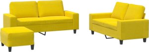 vidaXL vidaXL 3-cz. komplet wypoczynkowy, jasnożółty, obity tkaniną 2