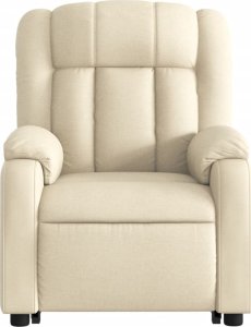 vidaXL vidaXL Podnoszony fotel masujący, rozkładany, kremowy, obity tkaniną 9
