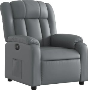 vidaXL vidaXL Elektryczny fotel rozkładany, szary, obity sztuczną skórą 4