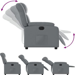 vidaXL vidaXL Elektryczny fotel rozkładany, szary, obity sztuczną skórą 7