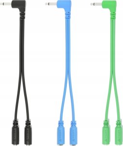 Kabel Medialove Kable SPLITTER Y kątowe Eurorack Patch 3,5mm Mono minijack 3 sztuki 15cm 1