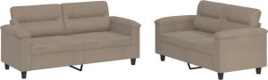 vidaXL 2-częściowy komplet wypoczynkowy z poduszkami, taupe, mikrofibra 2