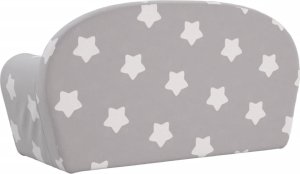 vidaXL 2-osobowa kanapa dla dzieci, jasnoszara w gwiazdki, miękki plusz 5