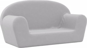 vidaXL 2-osobowa kanapa dla dzieci, jasnoszara, miękki plusz 2