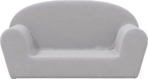 vidaXL 2-osobowa kanapa dla dzieci, jasnoszara, miękki plusz 3