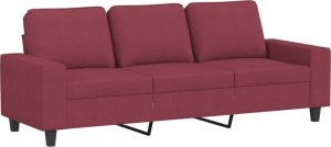 vidaXL 3-częściowy komplet wypoczynkowy, winna czerwień, obity tkaniną 5