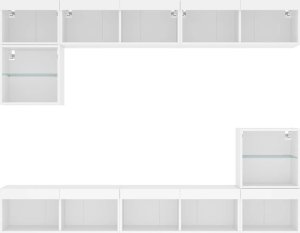 vidaXL 8-częściowy zestaw mebli TV z LED, biały 6