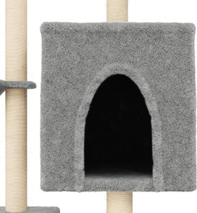 vidaXL Drapak dla kota, z sizalowymi słupkami, jasnoszary, 117 cm 7
