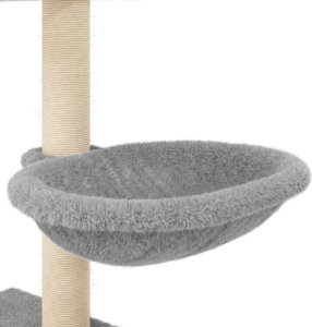 vidaXL Drapak dla kota, z sizalowymi słupkami, jasnoszary, 117 cm 8