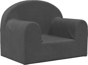 vidaXL Kanapa dla dziecka, antracytowa, miękki plusz 2