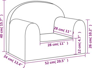 vidaXL Kanapa dla dziecka, antracytowa, miękki plusz 7