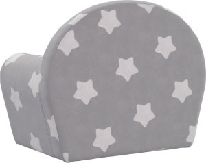 vidaXL Kanapa dla dziecka, jasnoszara w gwiazdki, miękki plusz 5