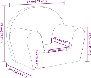 vidaXL Kanapa dla dziecka, jasnoszara w gwiazdki, miękki plusz 8