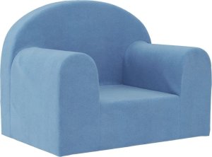 vidaXL Kanapa dla dziecka, niebieska, miękki plusz 2