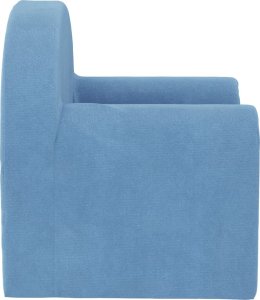 vidaXL Kanapa dla dziecka, niebieska, miękki plusz 4