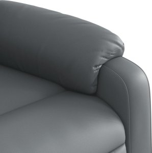 vidaXL Rozkładany fotel masujący, elektryczny, szary, sztuczna skóra 11