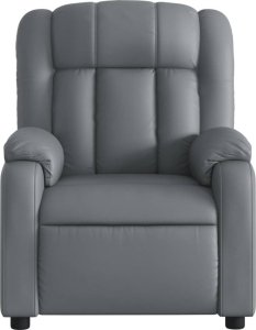 vidaXL Rozkładany fotel masujący, elektryczny, szary, sztuczna skóra 9