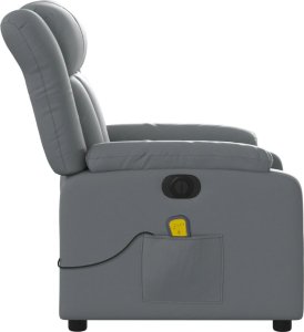 vidaXL Rozkładany fotel masujący, elektryczny, szary, sztuczna skóra 10