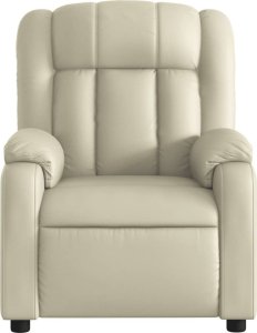 vidaXL Rozkładany fotel masujący, elektryczny, kremowy, sztuczna skóra 8