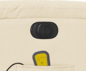 vidaXL Rozkładany fotel masujący, elektryczny, kremowy, tkanina 11
