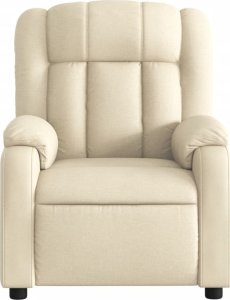 vidaXL Rozkładany fotel masujący, elektryczny, kremowy, tkanina 8