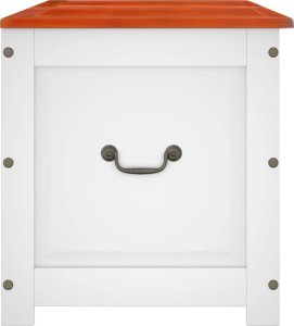 vidaXL Skrzynia z pokrywą, brązowo-biała, lite drewno akacjowe 5