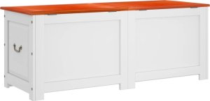 vidaXL Skrzynia z pokrywą, brązowo-biała, lite drewno akacjowe 6