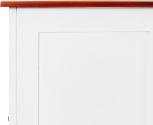 vidaXL Skrzynia z pokrywą, brązowo-biała, lite drewno akacjowe 8