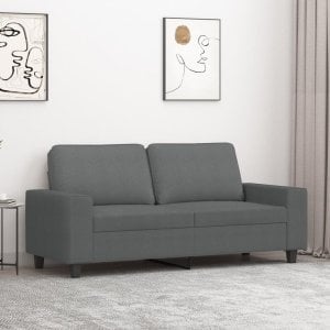 vidaXL Sofa 2-osobowa, ciemnoszara, 140 cm, tapicerowana tkaniną Lumarko! 1